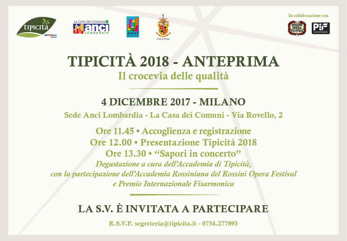 Tipicità 2018 parte da Milano